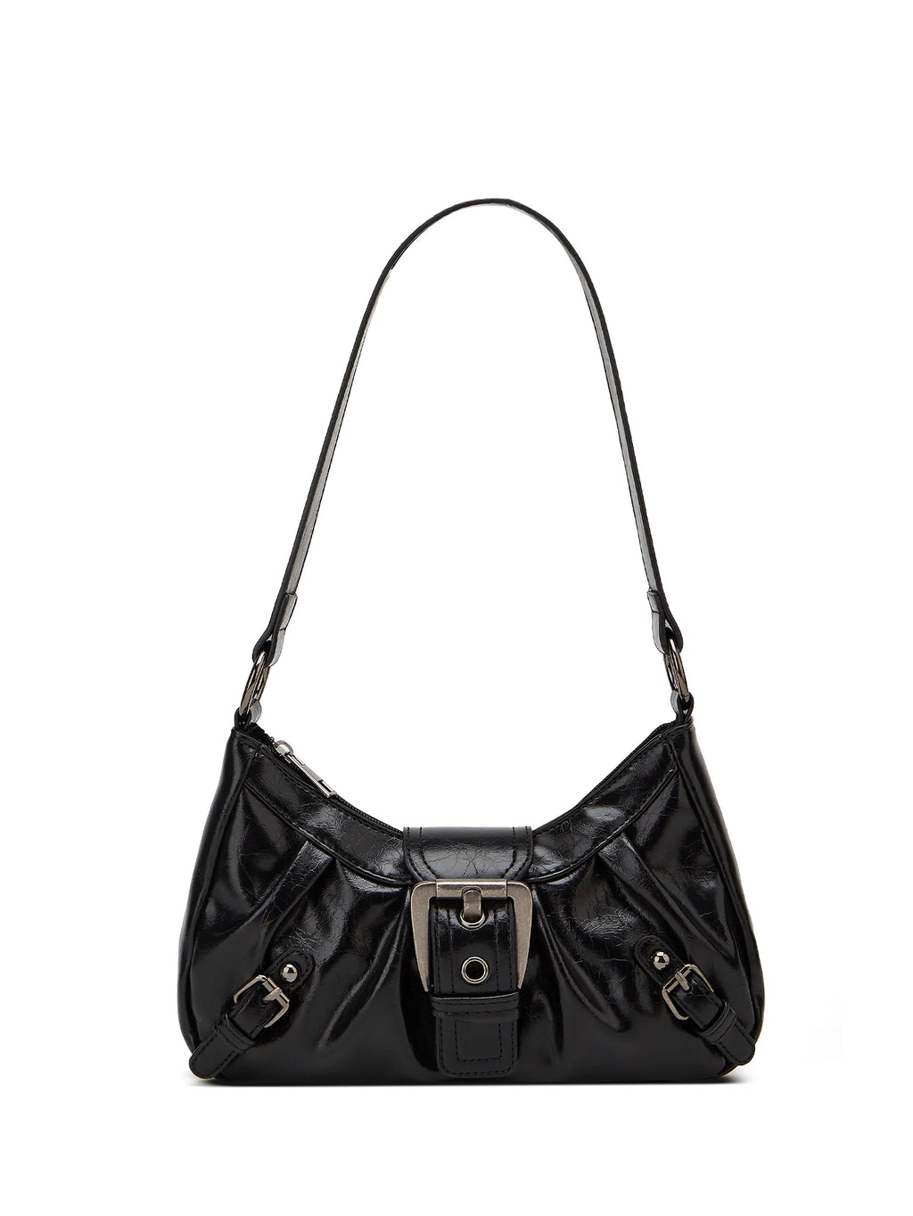 Sac porté épaule en cuir plissé style Y2K femme – vue 6