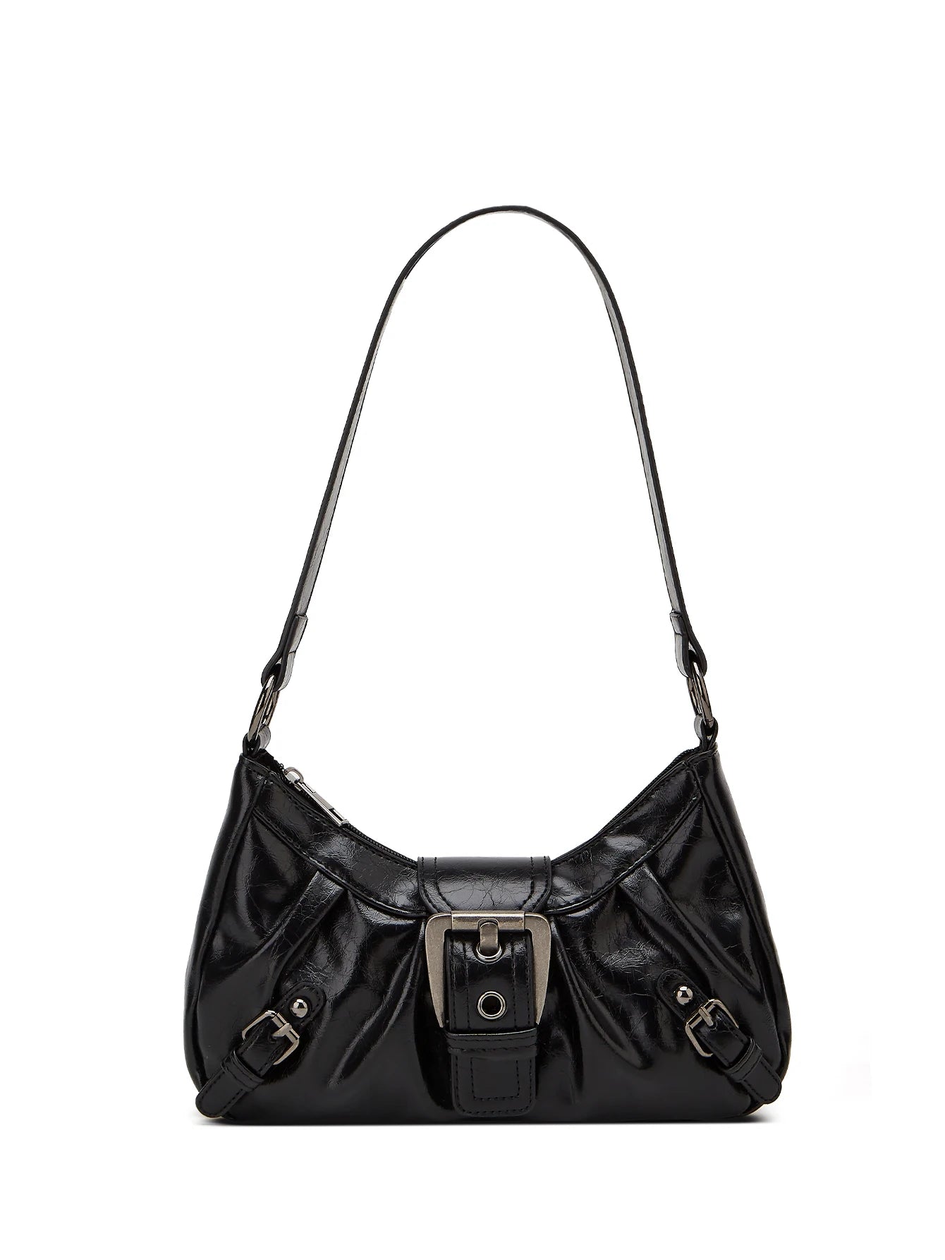 Sac porté épaule en cuir plissé style Y2K femme – vue 6