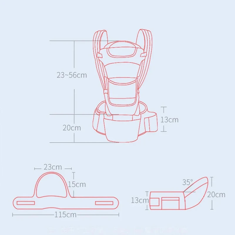 Porte-bébé ergonomique nouveau-né avec siège de hanche – vue 6
