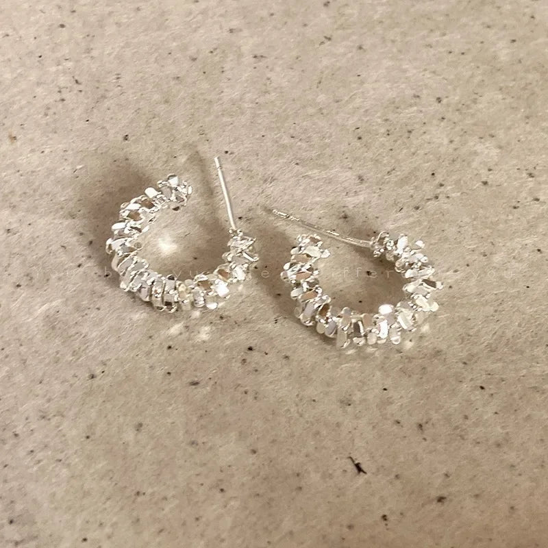LATS New Fashion Trend Unique Design Elegant Exquisite Irregular C Shape Earrings Female Jewelry Party Premium Gift Wholesale