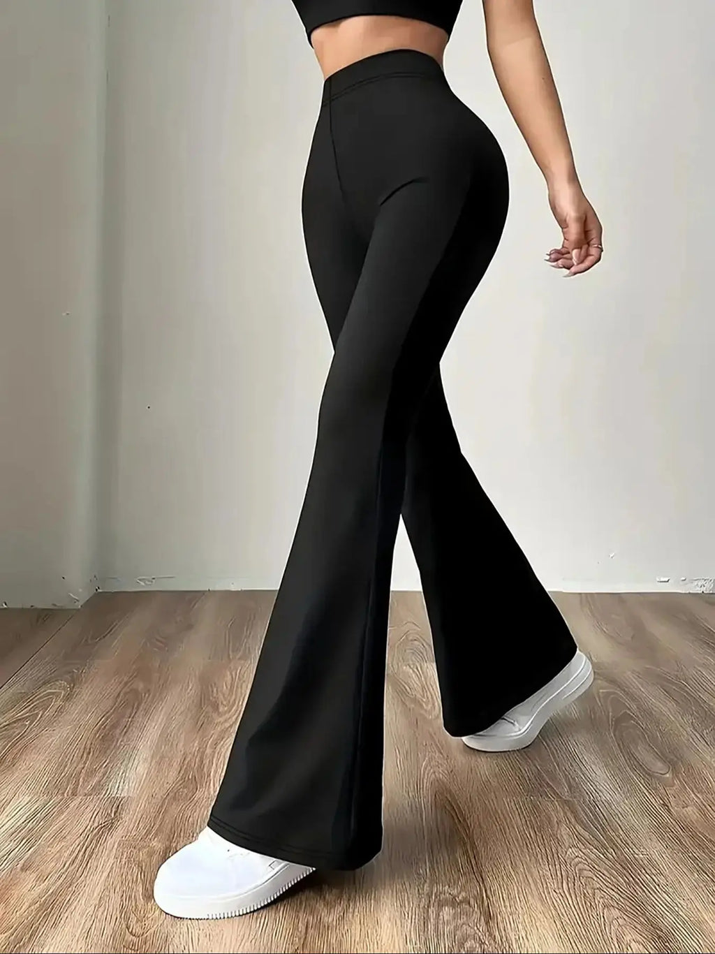 Pantalon Évasé Taille Haute Femme (Bootcut)