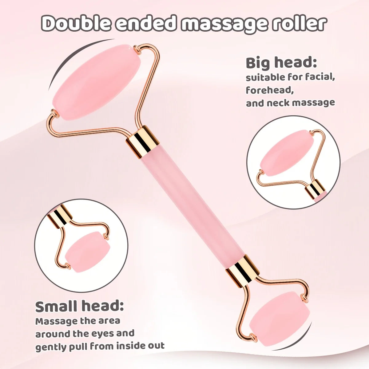Set Rouleau de Jade & Planche Gua Sha Quartz Rose