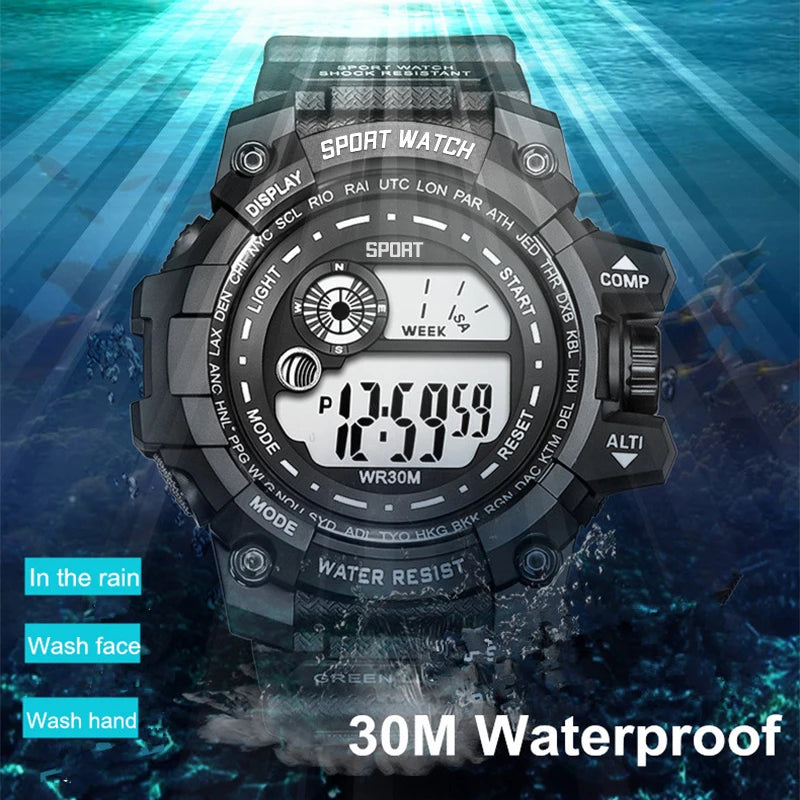 Montre digitale LED militaire pour homme – vue 6