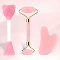 Set Rouleau de Jade & Planche Gua Sha Quartz Rose
