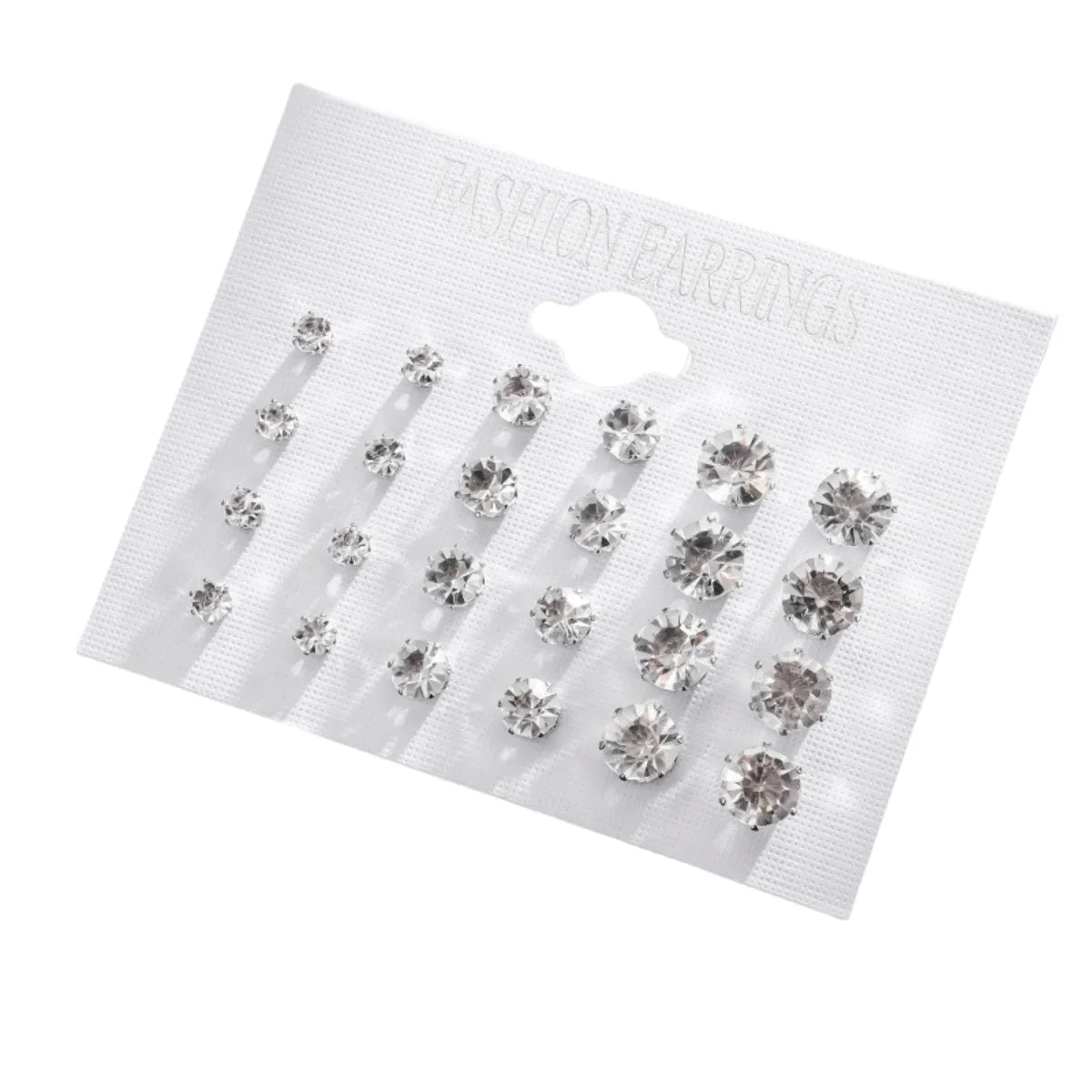 New 12 Pair/Pack White Shiny Wedding Stud Earrings Set For Women Men imitation Crystal Jewelry Accessories  Jewelry Earrings