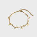 Gold Anklet Star Charm | Chaîne de Cheville Plaqué Or 14K | Waterproof | Bijou Bohème | Cadeau Femme