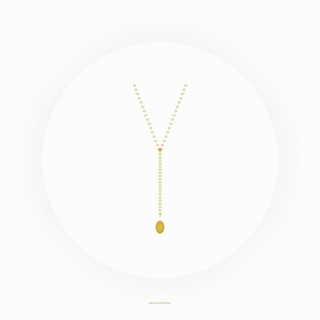 Collier Lariat Y Doré | Plaqué Or 14K Acier Inoxydable | Collier Superposable Minimaliste | Waterproof | Cadeau