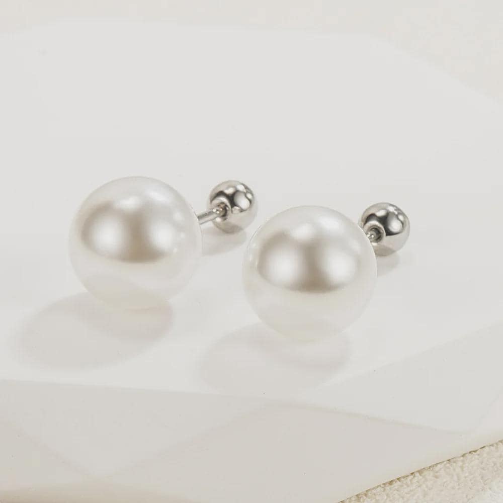 Boucles d'Oreilles Perles Naturelles | Puces Perle d'Eau Douce Or & Argent | Hypoallergénique | Cadeau Femme