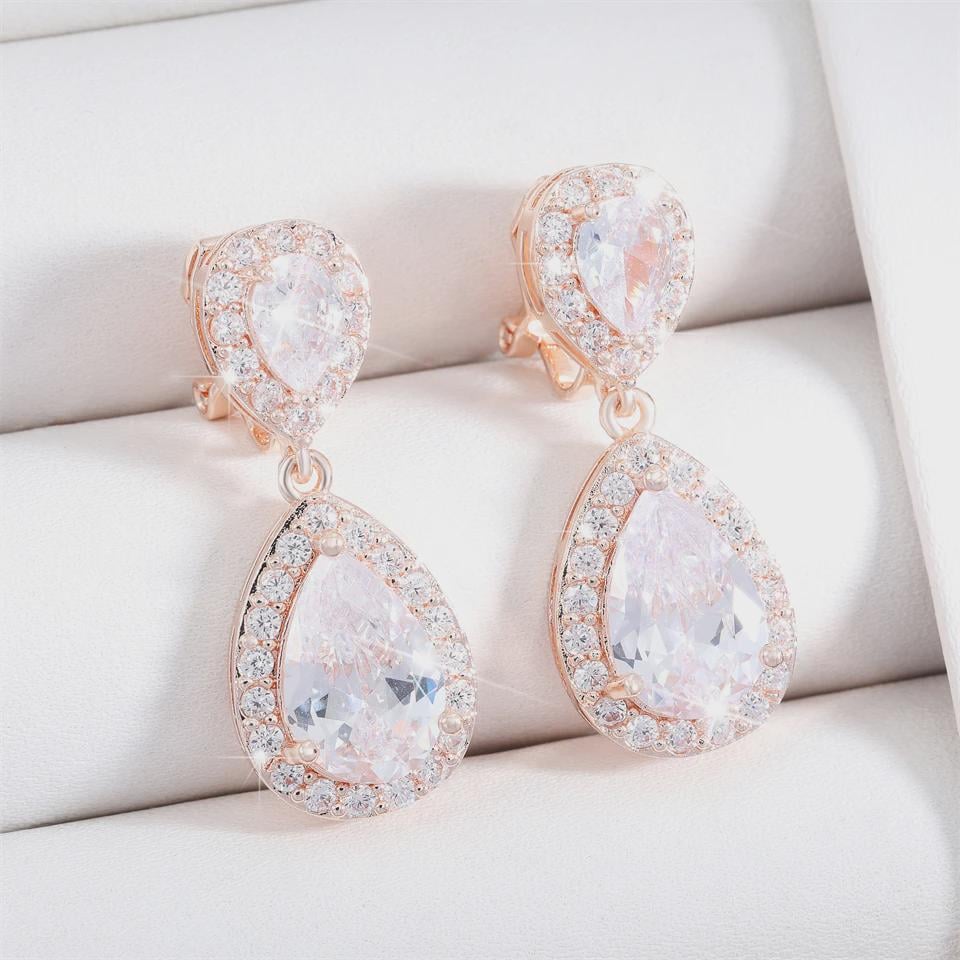 Boucles d'Oreilles Gouttes Cristal | Pendantes Dorées | Élégantes | Plusieurs Couleurs | Cadeau Femme