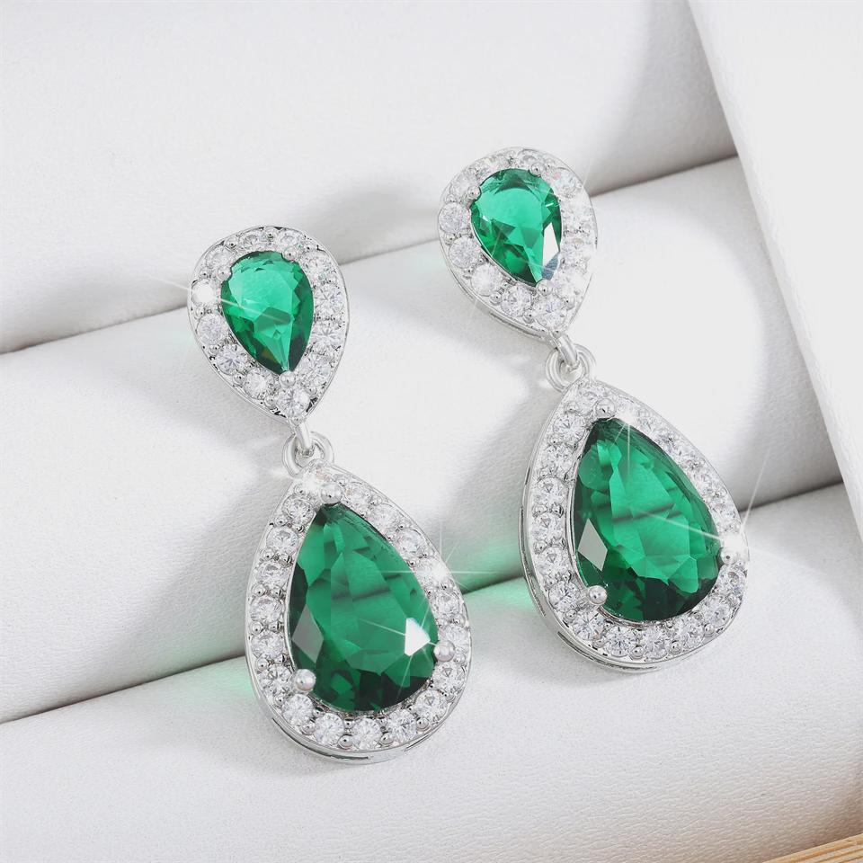 Boucles d'Oreilles Gouttes Cristal | Pendantes Dorées | Élégantes | Plusieurs Couleurs | Cadeau Femme
