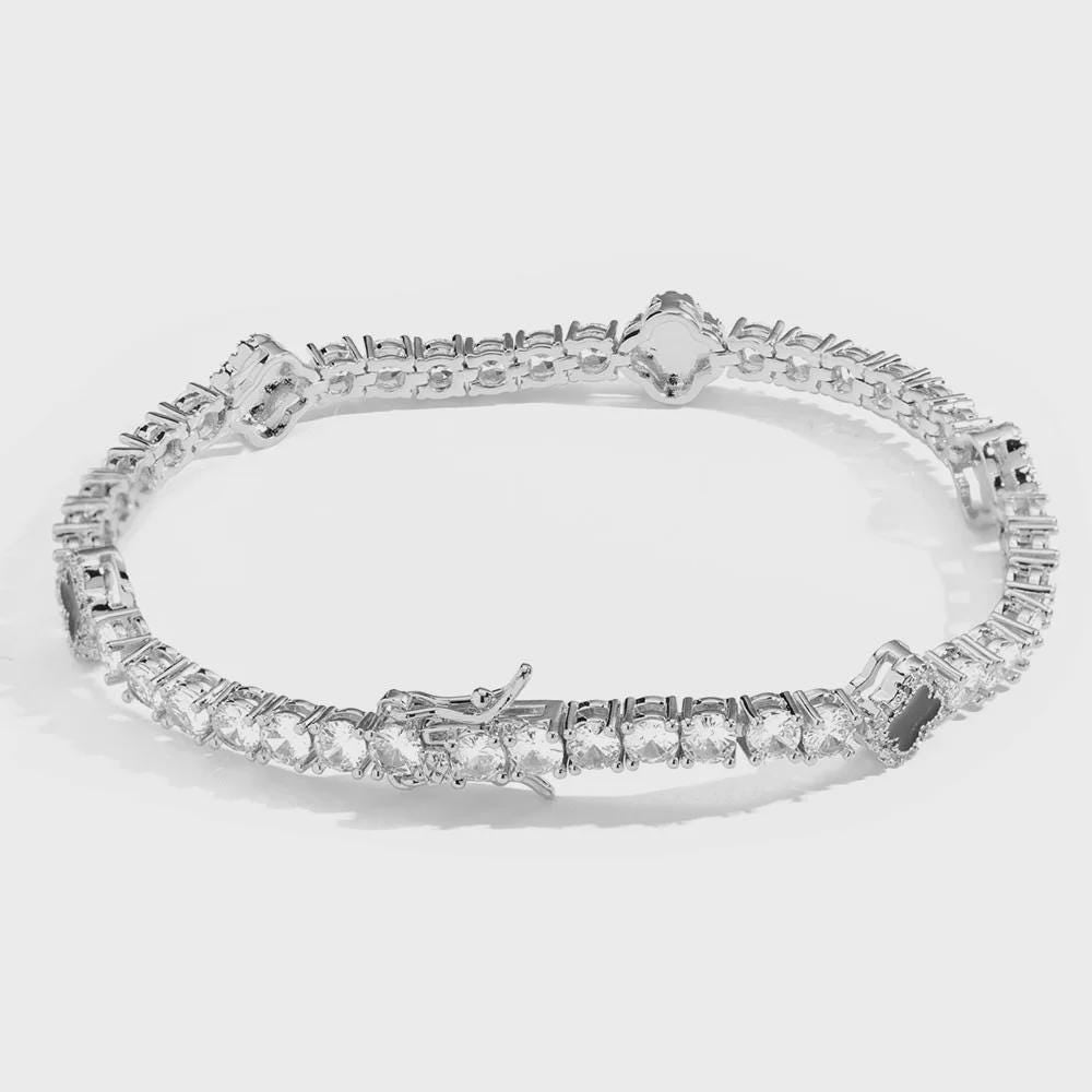 Bracelet Tennis Cristal | Zircon Cubique | Plaqué Or 18K | Waterproof | Bijou Mariage | Cadeau Femme