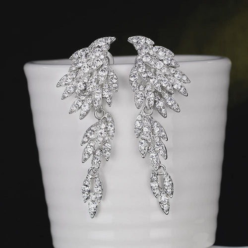 Boucles d'Oreilles Gouttes Cristal | Pendantes Femme | Strass Dorés | Bijou Mariage | Cadeau Femme